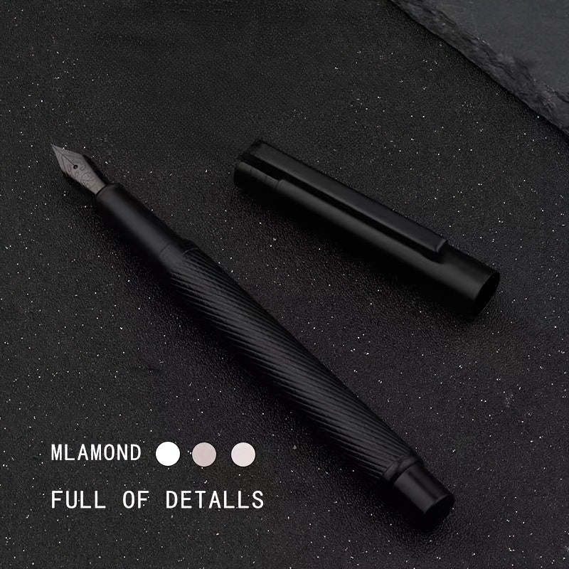 Caneta de Caligrafia Metálica com Ponta Fina e Conversor de Tinta - Ponta Recarregável de 3,4 mm.