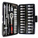 Kit de ferramentas multifuncional portátil para reparo de carros com 46 peças.