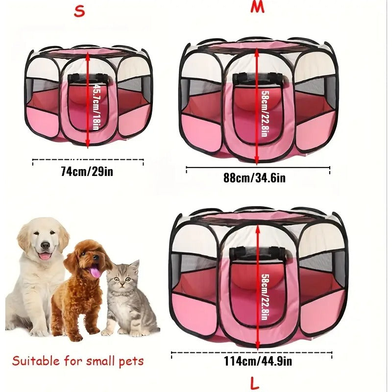 Casinha dobrável grande para cães, 114 x 114 x 58 cm.