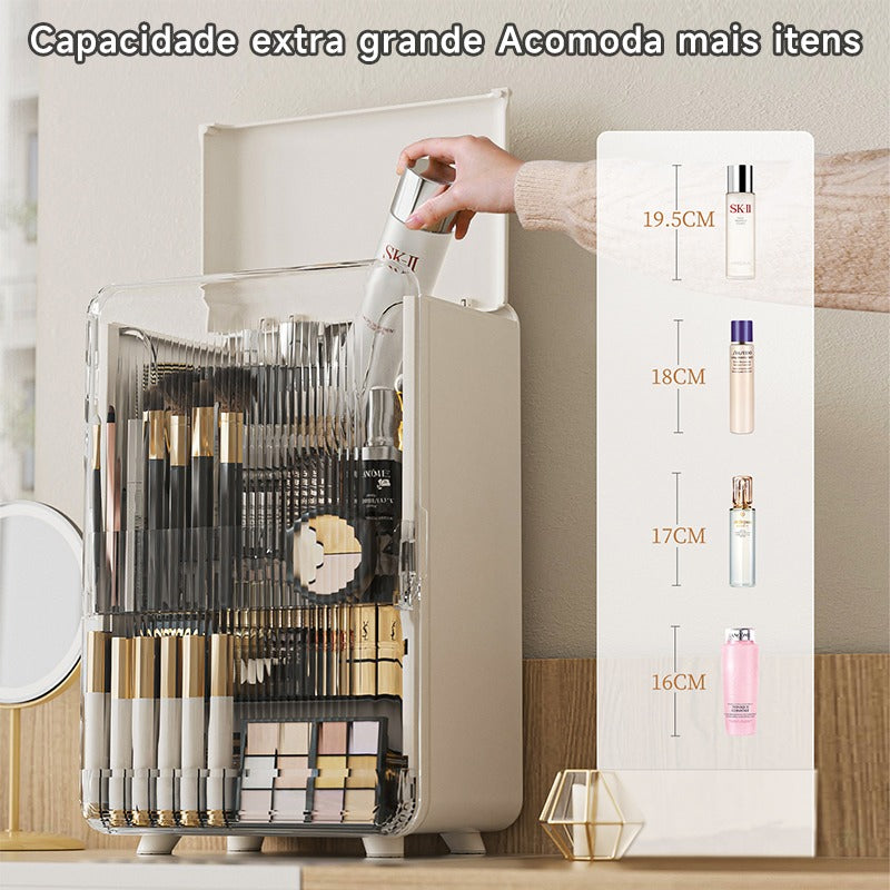 Organizadores de mesa de luxo para maquiagem.