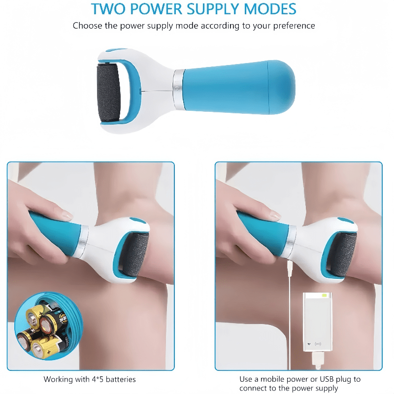 Lixa elétrica portátil para pés, removedora de calos e pedicure + 1 refil.