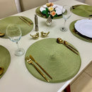 Conjunto American Game com 4 peças: Descanso de prato redondo para mesa de jantar, cozinha, sousplat (4 peças).