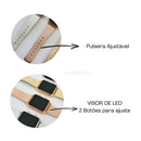 Relógio Feminino Digital, Dourado, Prata, Preto e Rosa.