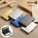 Porta-cartões de metal com blindagem eletromagnética e proteção RFID antifurto.