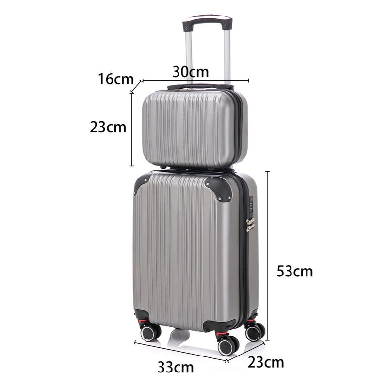 Conjunto de viagem de 10 kg com zíper, rodinhas duplas extensíveis 360° e certificação TSA.
