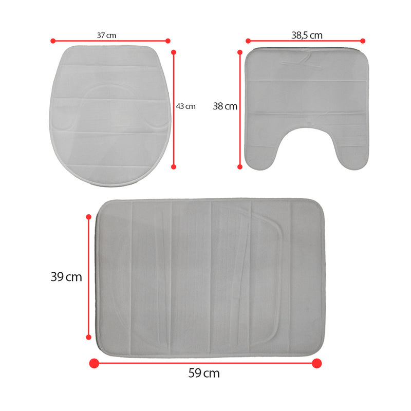 Conjunto de 3 tapetes de banheiro felpudos, antiderrapantes e hipoalergênicos