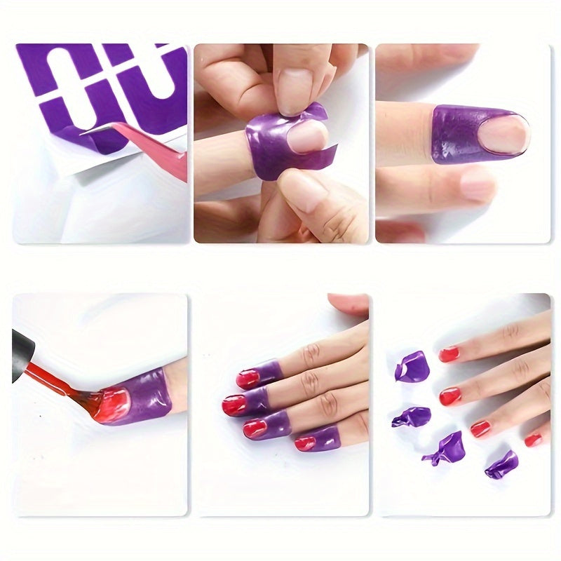 10 Protetores de Unha em Formato de U - Protetores de Cutícula de Látex para Manicures Sem Sujeira.