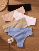 Conjunto de 12 peças de lingerie feminina, estilo canelada riscadinha, sem costura, cintura baixa e confortável.