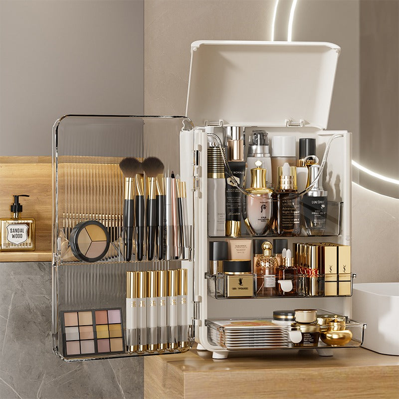 Organizadores de mesa de luxo para maquiagem.