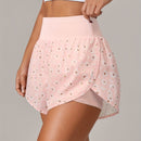 Shorts de ioga femininos de secagem rápida com bolso de tela.