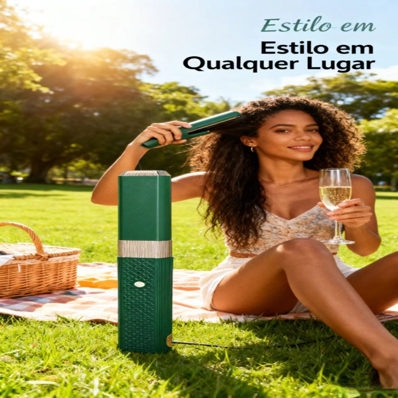 Chapinha de cabelo sem fio, aquece rápido, fácil de transportar, ideal para viagens.