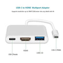 Conversor/Adaptador Tipo C para HDMI USB 3.0 4K. Carcaça de alumínio resistente e eficiente. Fácil de usar.