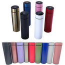 Garrafa térmica Inox com sensor de temperatura digital inteligente e LED para bebidas quentes e frias.