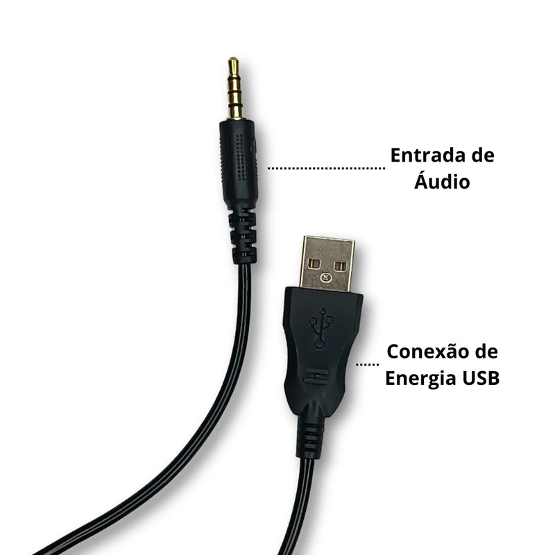 Fone de ouvido gamer G7 com LED RGB, microfone e USB P3 para PC.