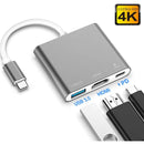 Conversor/Adaptador Tipo C para HDMI USB 3.0 4K. Carcaça de alumínio resistente e eficiente. Fácil de usar.