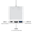 Conversor/Adaptador Tipo C para HDMI USB 3.0 4K. Carcaça de alumínio resistente e eficiente. Fácil de usar.