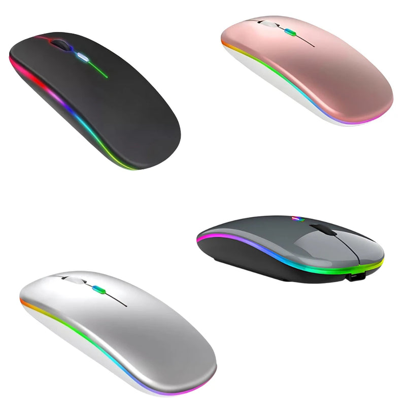 Mouse Wireless Recarregável Led Rgb 2.4 Ghz Sem Fio.