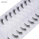 Cílios postiços 3/6/10, estilo gatinho naturais longos feitos à mão 3D.