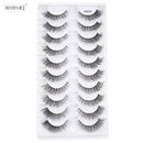 Cílios postiços 3/6/10, estilo gatinho naturais longos feitos à mão 3D.