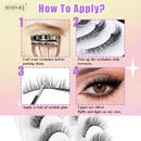 Cílios postiços 3/6/10, estilo gatinho naturais longos feitos à mão 3D.