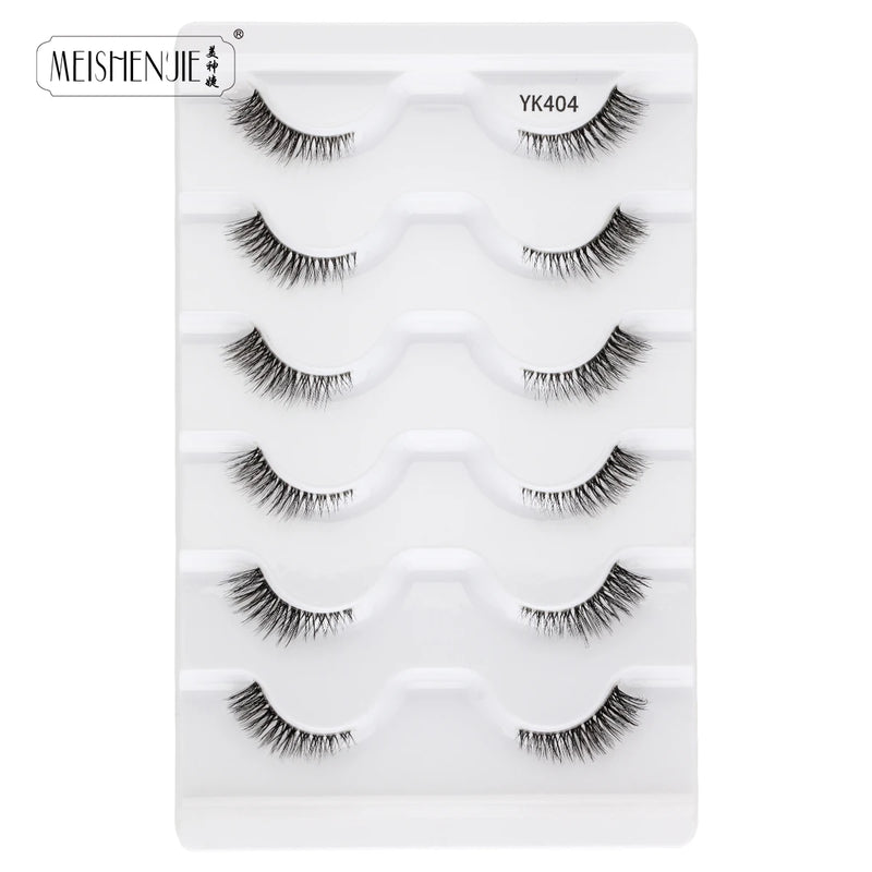 Cílios postiços 3/6/10, estilo gatinho naturais longos feitos à mão 3D.