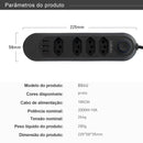 Extensão elétrica com tomada USB 110-220V 10A 2M 2500W.