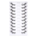 Cílios postiços 3/6/10, estilo gatinho naturais longos feitos à mão 3D.