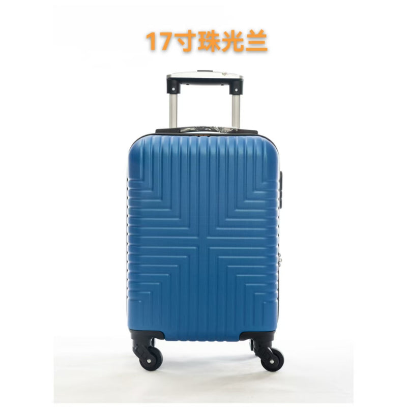 Mala de viagem, Tamanhos 17, 18, 19, 20 e 21 polegadas. Possuem protetores de canto em liga de alumínio resistentes a impactos e trava TSA. Feitas de ABS e fibra de poliéster refinada com superfície lisa.