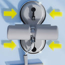 Rodas abdominais com forte sucção e 3 níveis ajustáveis.