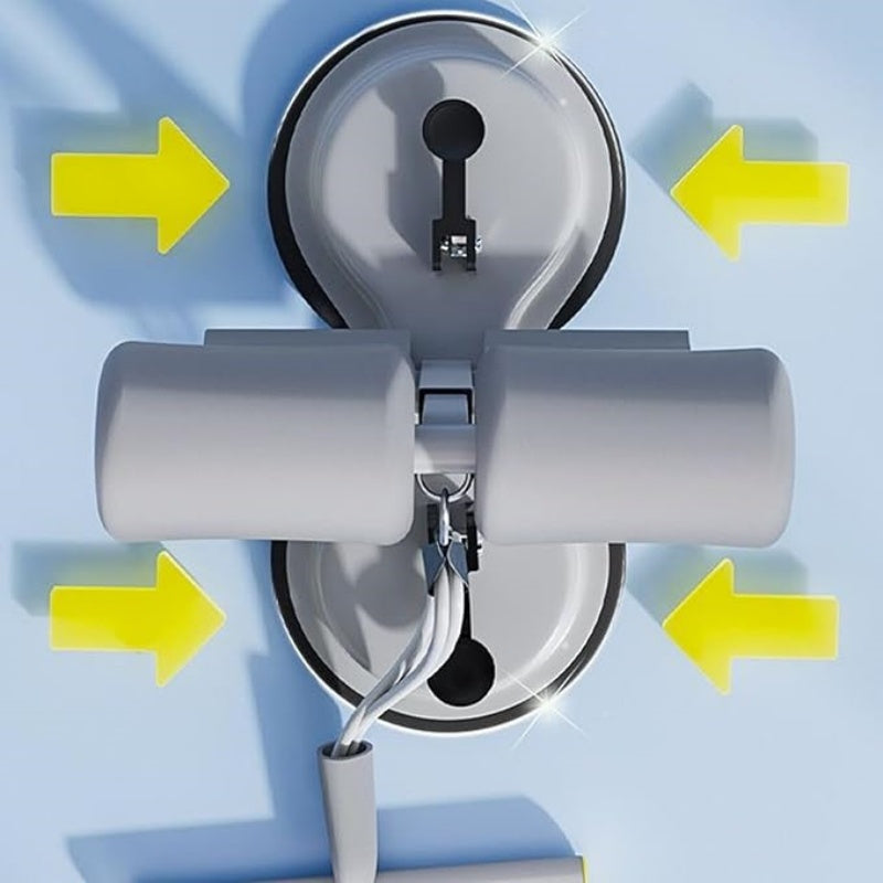 Rodas abdominais com forte sucção e 3 níveis ajustáveis.