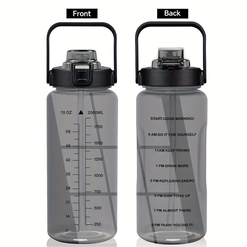 Garrafa de água à prova de vazamentos com canudo e tampa para beber direto, reutilizável, isolada, com capa de armazenamento e alça.