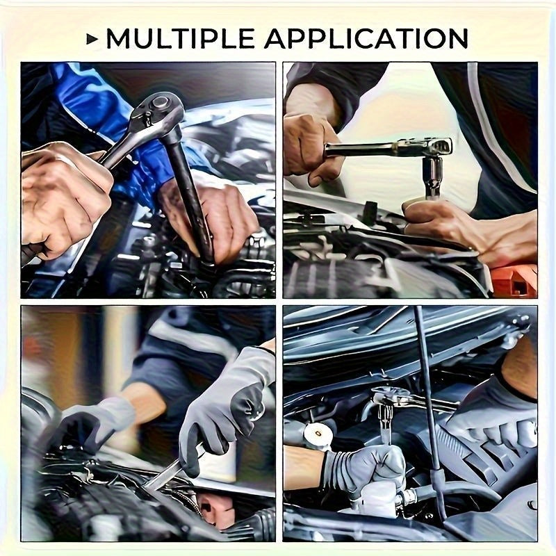 Kit de ferramentas multifuncional portátil para reparo de carros com 46 peças.