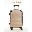 Mala de viagem, Tamanhos 17, 18, 19, 20 e 21 polegadas. Possuem protetores de canto em liga de alumínio resistentes a impactos e trava TSA. Feitas de ABS e fibra de poliéster refinada com superfície lisa.