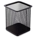 Porta-canetas metálico redondo e quadrado em aramida.