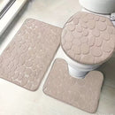 Conjunto de 3 tapetes antiderrapantes para banheiro, design (liso)