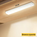 Kit com 2 Lâmpadas Inteligentes Ultra LED com Sensor de Movimento Sem Fio e Barra Fina Recarregável via USB de 10/20/30/50cm.