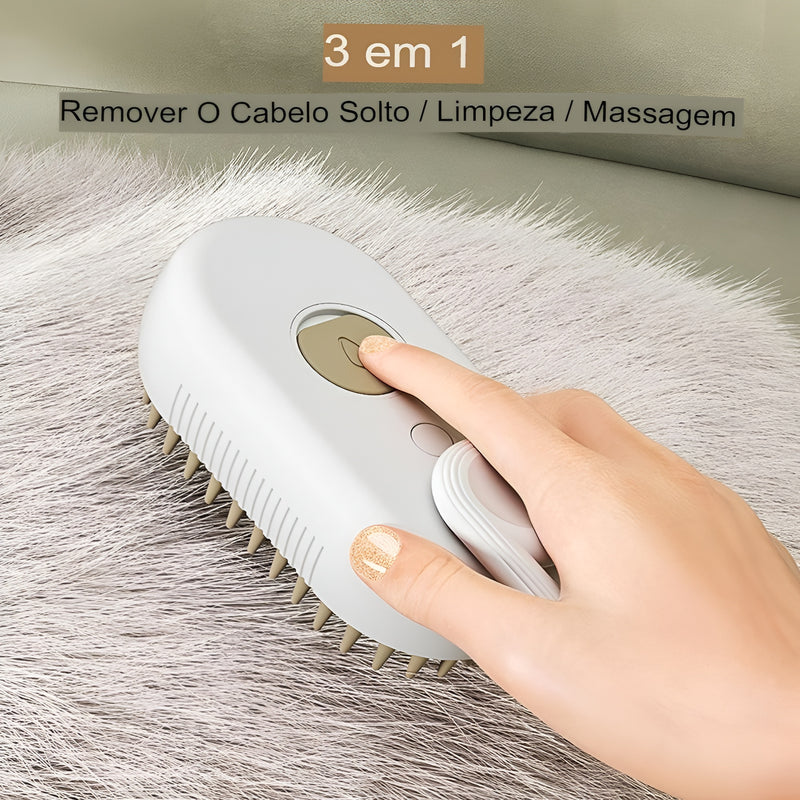 Escova a vapor 3 em 1 para cães e gatos.