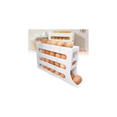 Organizador de ovos de plástico com 4 níveis e rodinhas para geladeira – Capacidade para 20 a 30 ovos