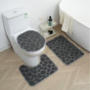 Conjunto de 3 tapetes antiderrapantes para banheiro, design (liso)