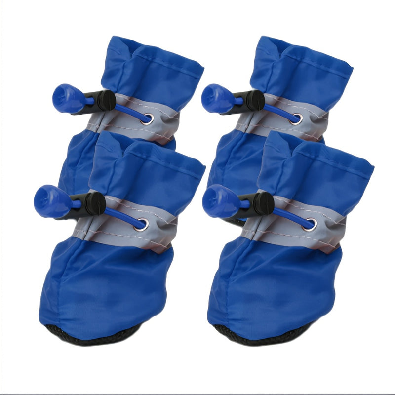 Conjunto de 4 sapatos impermeáveis para cães de pequeno porte - Proteja as patas do seu pet e mantenha-as secas.