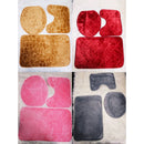 Conjunto de 3 tapetes antiderrapantes para banheiro, design (liso)