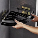 1/2 peças de prateleiras de canto para chuveiro, suporte para shampoo com adesivo para montagem na parede, sem necessidade de furar.