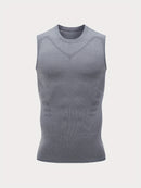 Camiseta regata esportiva masculina de compressão, ideal para basquete, treino e atividades físicas. Possui tecido elástico, ombros largos.