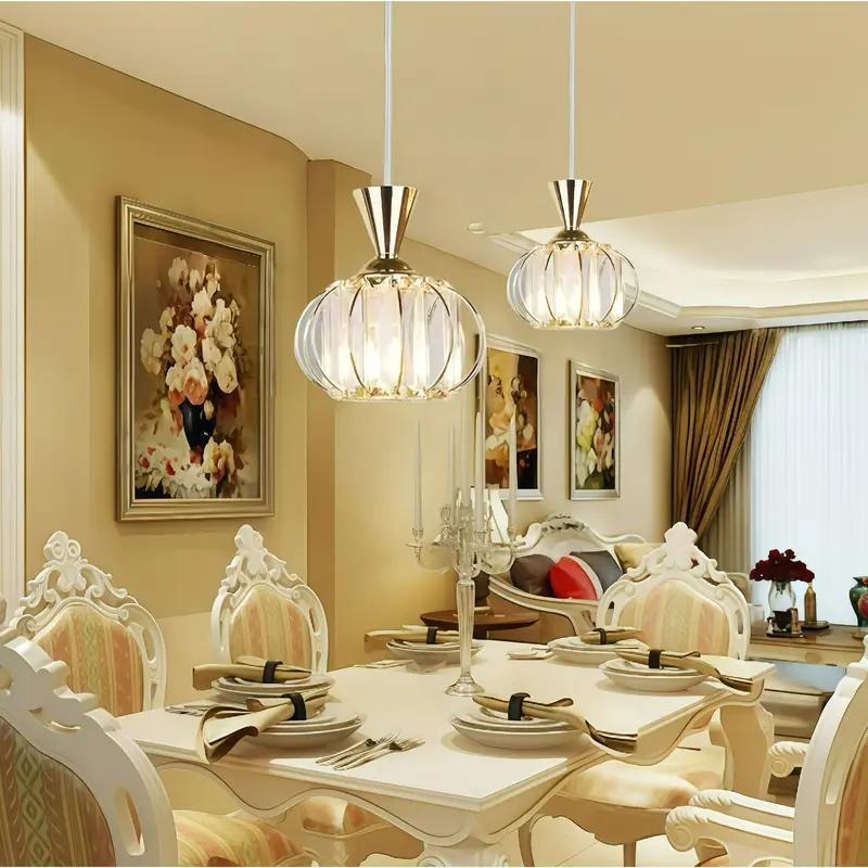 Lustre de cristal 3 cores em 1 lustre nórdico de metal e cristal.