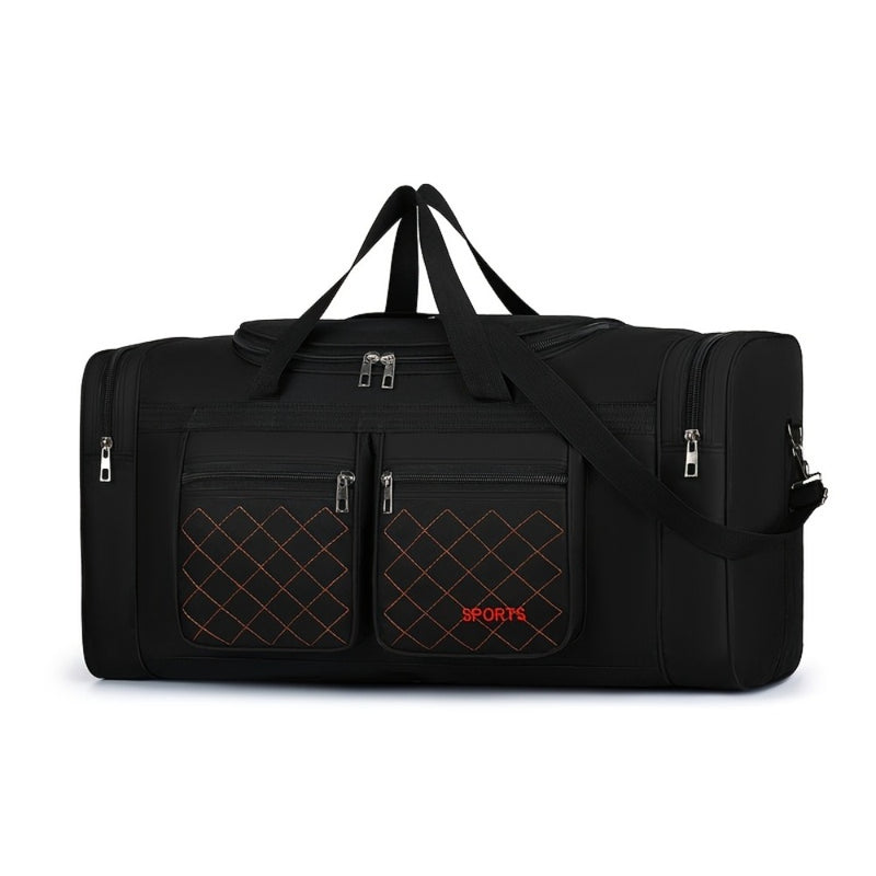 Mala de viagem grande com vários compartimentos e alça de ombro ajustável - Bolsa de viagem resistente em nylon.