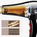 Secador de cabelo profissional 127V 220V 6000W com 2 pentes e 2 bicos, silencioso, íons negativos, proteção contra superaquecimento, alta potência.