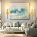 Conjunto de 2 luminárias de parede a bateria, douradas e recarregáveis, com lâmpadas magnéticas removíveis e controle remoto.