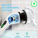 Escova de limpeza rotativa elétrica recarregável 9 em 1 com cabo extensível.