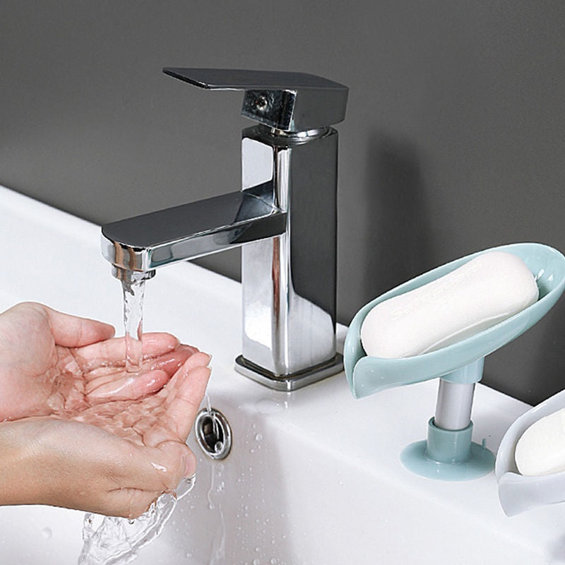 Saboneteira minimalista e criativa com ventosa – Organizador para banheiro e cozinha.