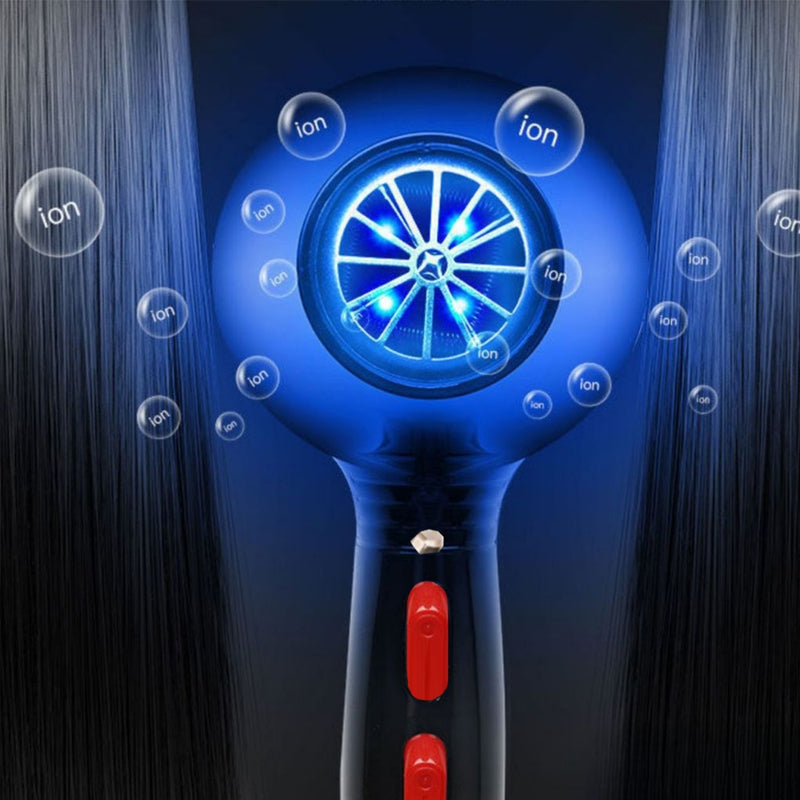 Secador de cabelo profissional 127V 220V 6000W com 2 pentes e 2 bicos, silencioso, íons negativos, proteção contra superaquecimento, alta potência.